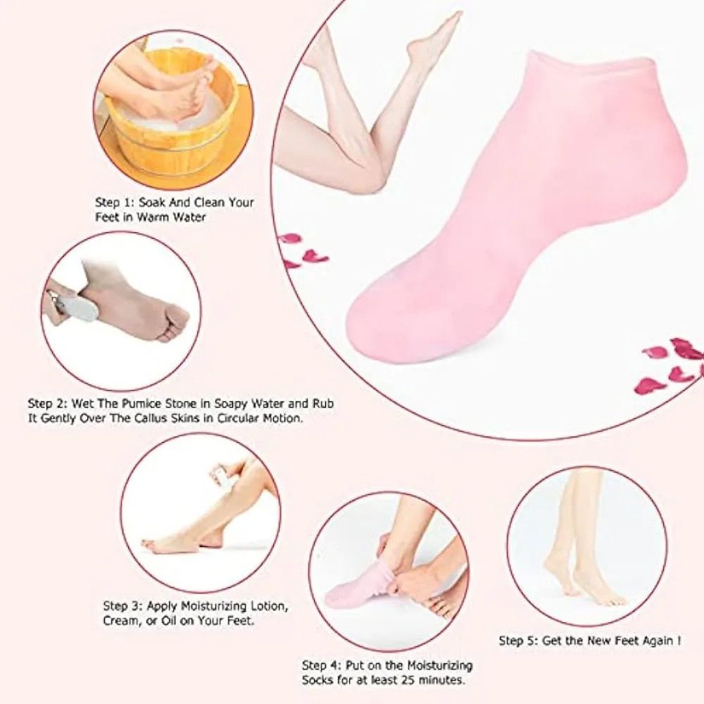 Moisturizing Silicone Gel Socks – Cracked Heel Repair, Softening & Hydration Foot Care