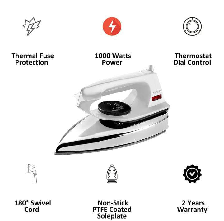 Imported - Light Weight Dry Iron - Best Quality Iron - New Model - 1000 Watts