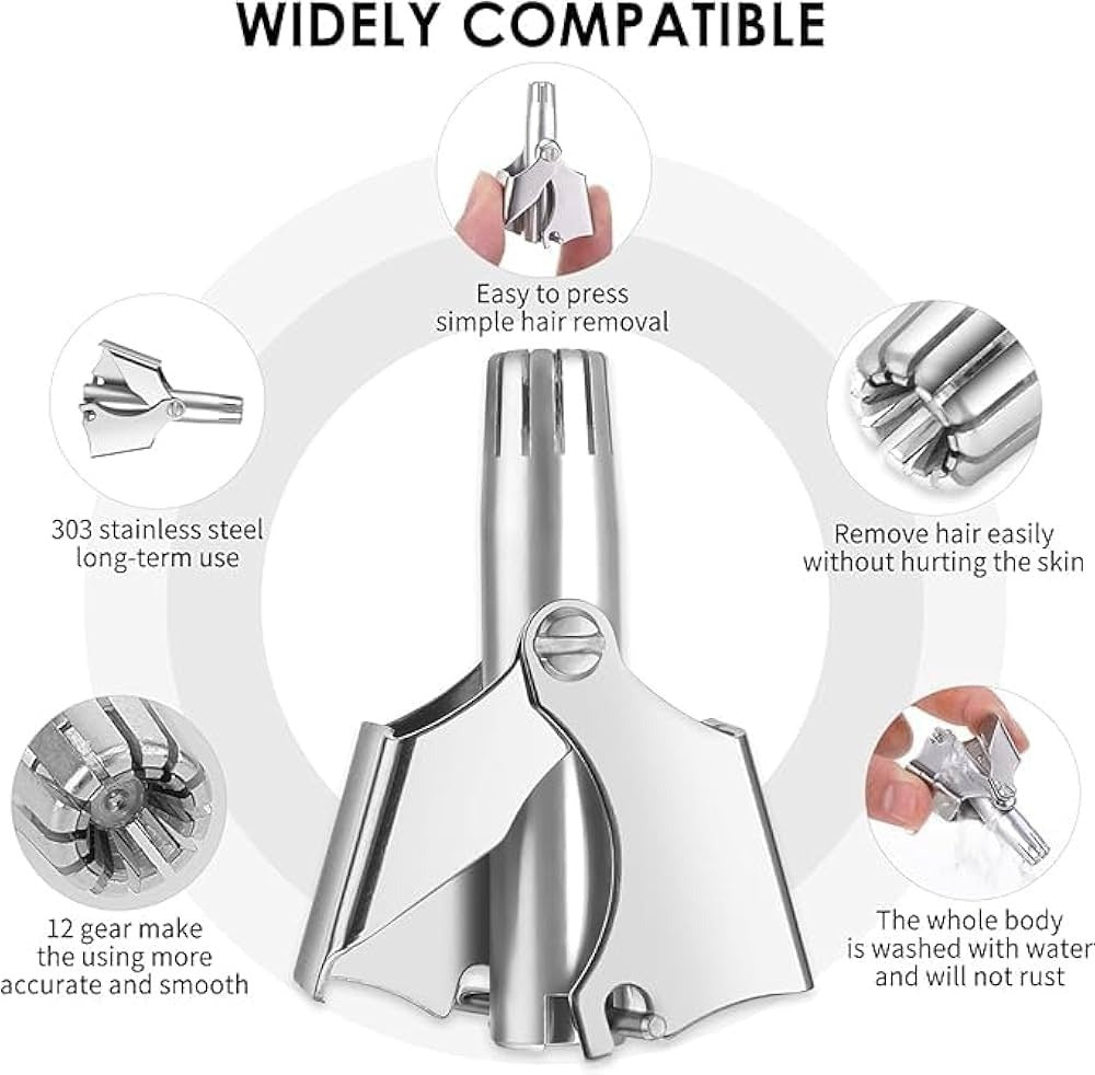 Stainless Steel Manual Nose Trimmer Shaving Nose Ear Hair Face Care Washable