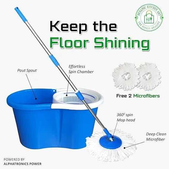 360° Rotating Head Mops with Bucket