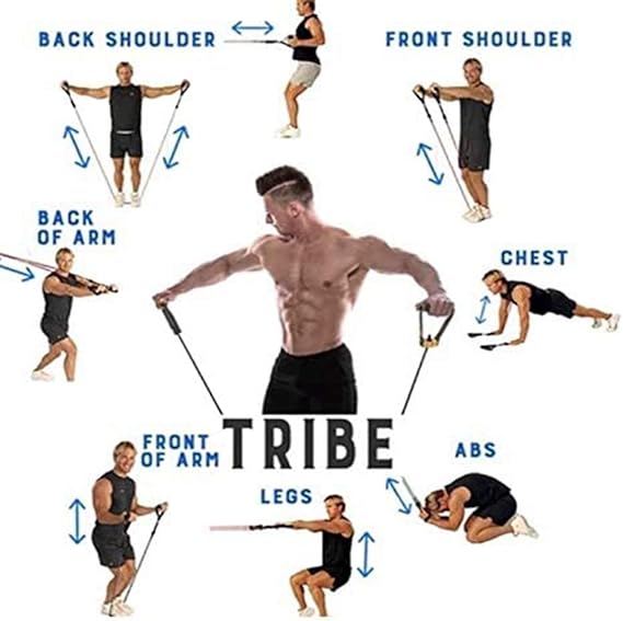 11 Piece Power Resistance Band Set Strength Training Yoga Sports Fitness Band Equipment for Men and Women