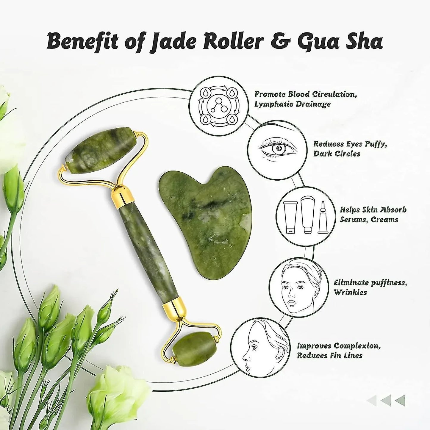 Jade Roller Guasha Set