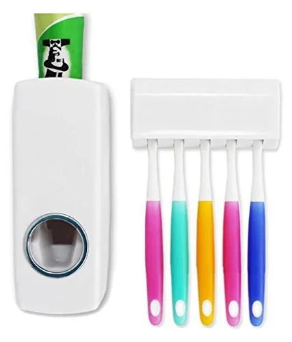 Tooth Paste Dispenser With 5 Brush Holder