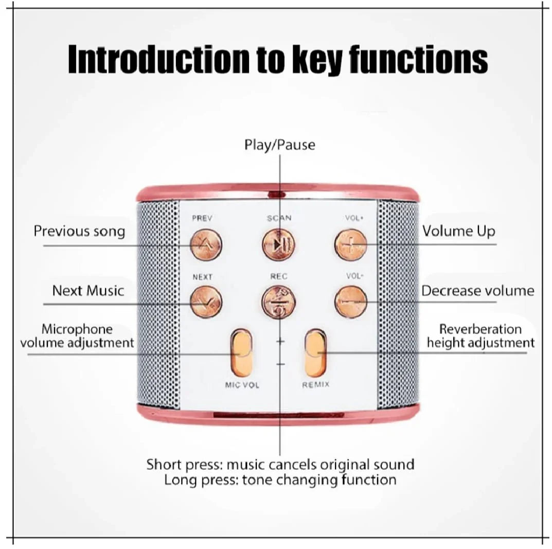 Bluetooth Karaoke Microphone Speaker