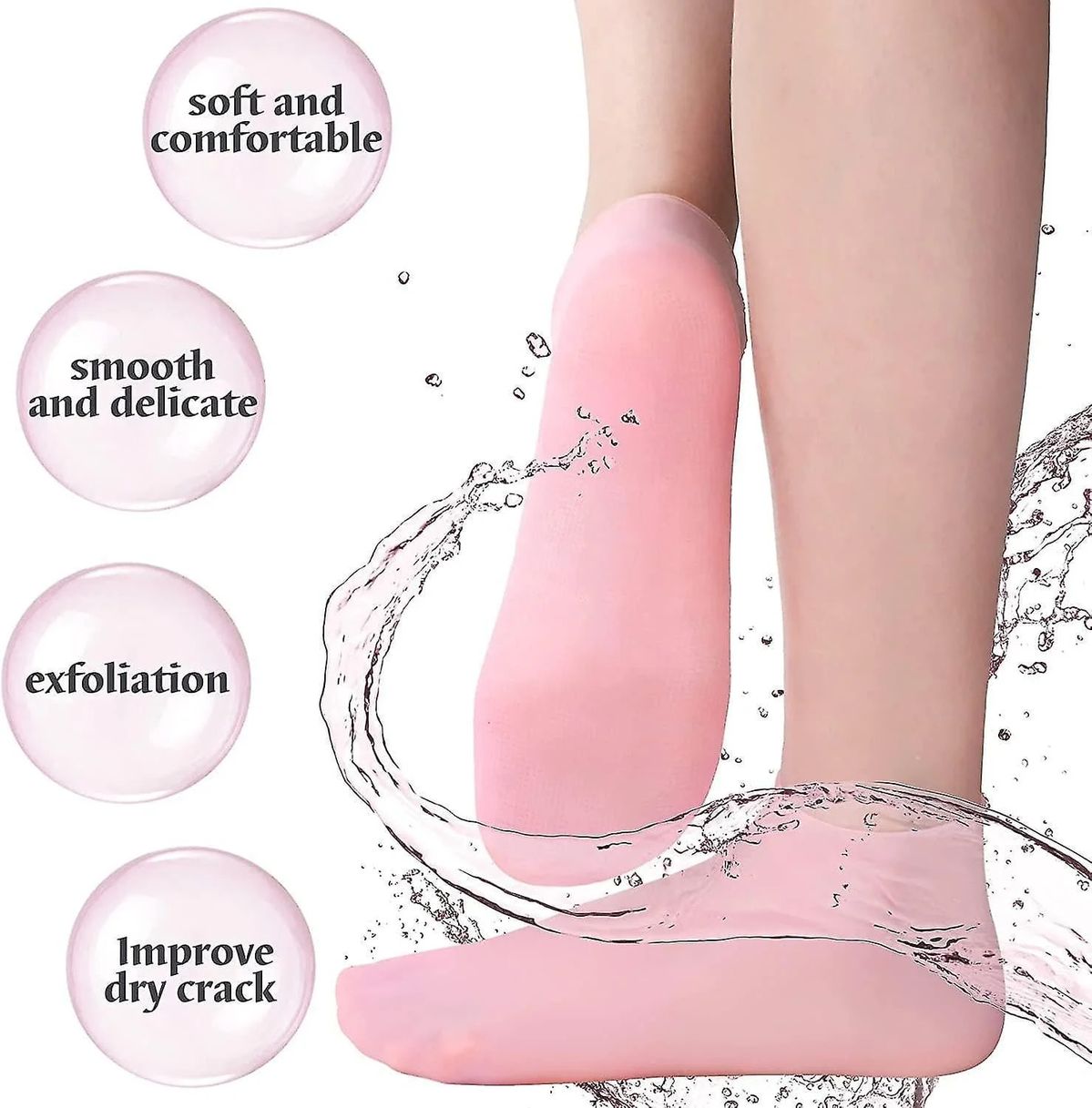 Moisturizing Silicone Gel Socks – Cracked Heel Repair, Softening & Hydration Foot Care
