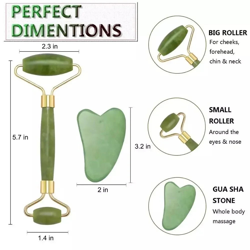 Jade Roller Guasha Set