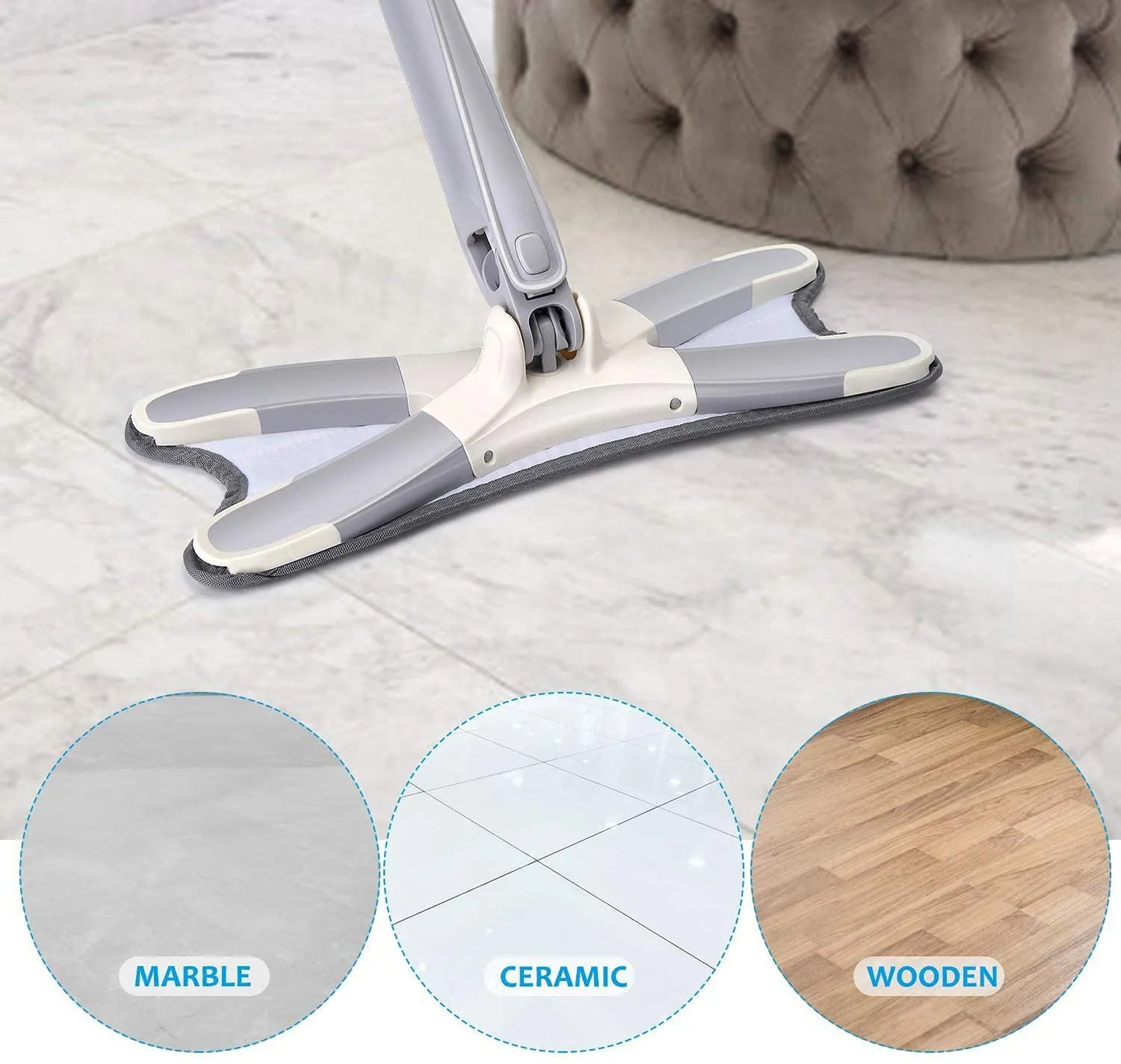 Microfiber X-Type Flat Mop for Home Cleaning