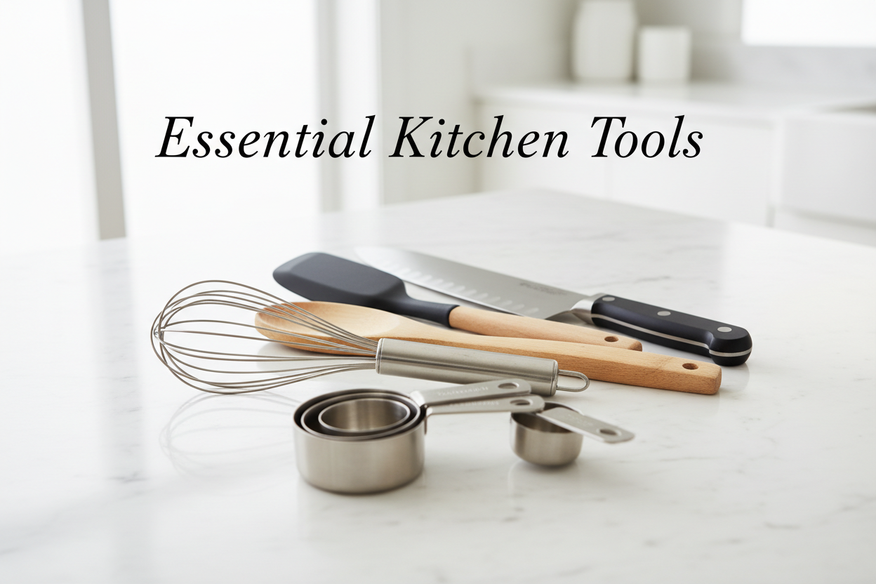 kitchen tools with text